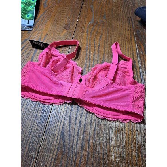 New 38DDD Paramour Pink Lace Underwire Bra Sexy Pretty Adjustable Straps 115073 - Picture 4 of 5